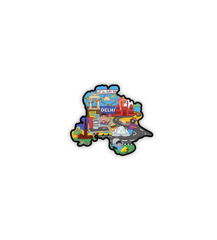 Delhi Indian State Wooden Fridge Magnet Sticker Almirah, Refrigerator, Home & Kitchen Door Travel Souvenir & Gift Items Magnet